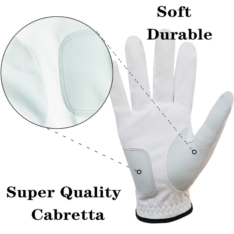 5 pcs Premium Cabretta Leather Golf Gloves