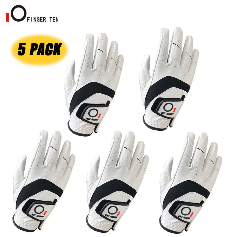 5 pcs Premium Cabretta Leather Golf Gloves